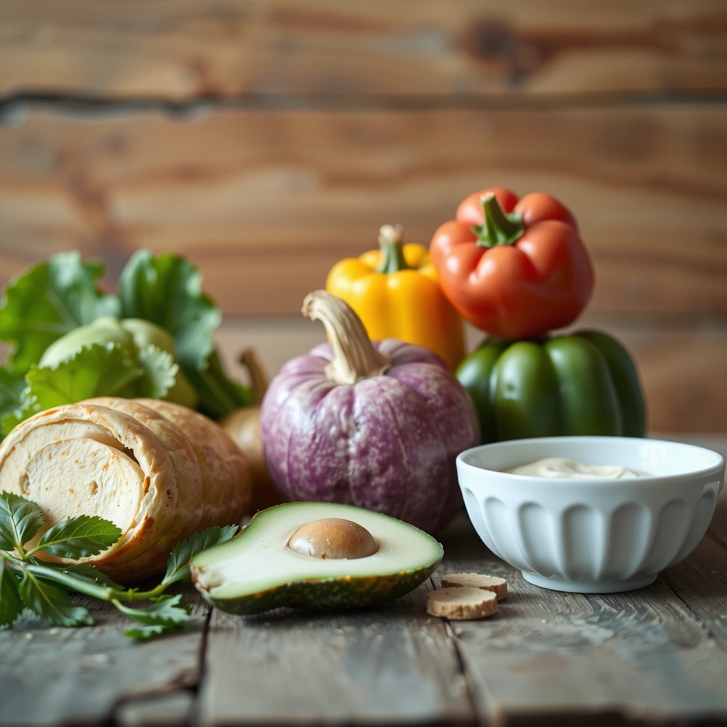 Frisches Gemüse auf einem Holztisch im alpinen Stil